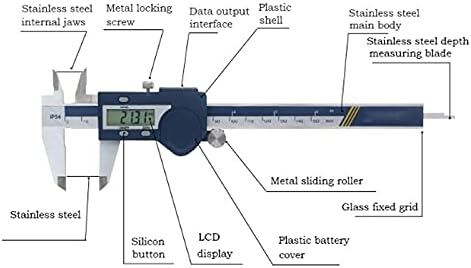 SLATIOM Sertleştirilmiş Paslanmaz Çelik 0 - 150mm, 0-200mm, 0-300mm Dijital Kumpas Sürmeli Kaliperler Mikrometre Elektronik