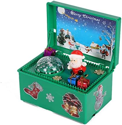 LKYBOA Noel Tarzı Müzik Kutusu Güzel Yaratıcı Noel Baba Dekor LED Müzik Kutusu için Parti (Renk: Yeşil)