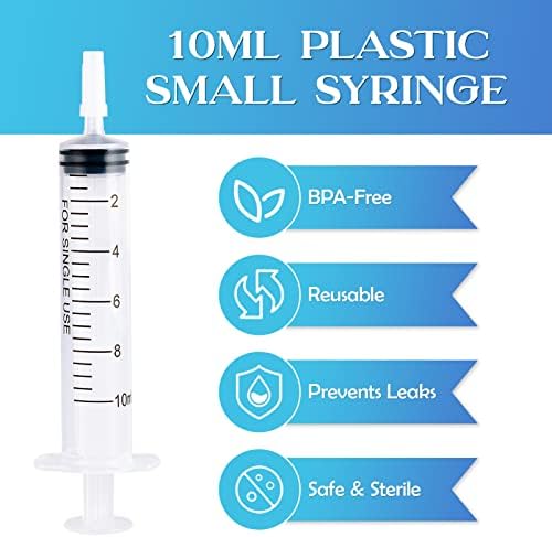10ml Plastik Şırınga 30 Paket Küçük Şırınga Ucu Kapağı, Ölçüm Şırınga, Oral Şırınga Bilimsel Laboratuvarlar için,