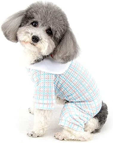 Ranphy Pet Pijama Küçük Köpekler için Tulum Kafes Köpek Pijama Yumuşak Pamuk Uyku Giysileri Pjs Çilek Desen Doggie