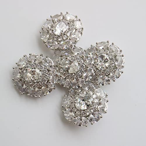 n / a 5 adet Kristal Düğmeler Rhinestone Kübik Zirkonya Düğmesi Giysi için Dekoratif Dikiş Düğmeleri Kaşmir Örgü Hırka