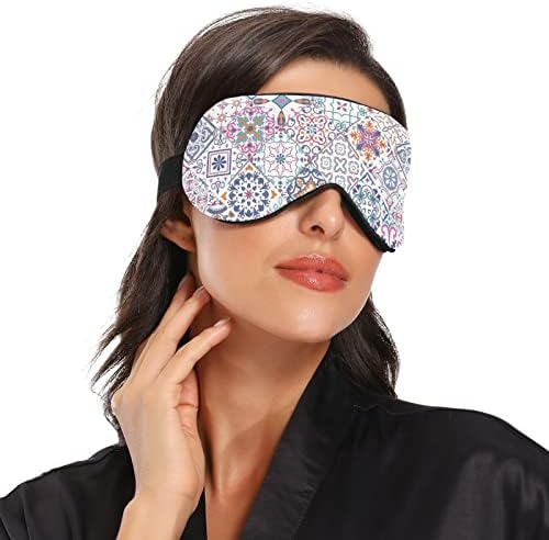 Talavera Seramik Halk Çini Nefes Uyku Gözler Maske, Serin Duygu Göz Uyku Kapak için Yaz Dinlenme, elastik Konturlu