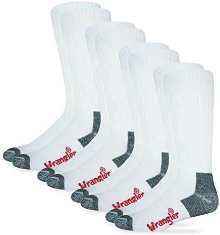 Wrangler Mens bağlayıcı olmayan önyükleme iş pamuk yastık pürüzsüz ayak çorap 4 çift paketi
