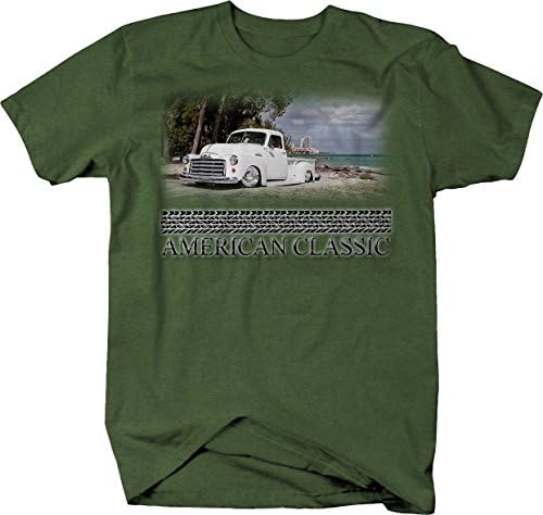 Amerikan Klasik Hotrod 1950's Kamyonet Özel Hotrod Plaj T Shirt Erkekler için