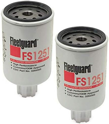 FS1251 Fleetguard Yakıt Suyu Eylül (2'li Paket), Cummins 3286503, 3843760, Donaldson P550248, Baldwin BF1226'NIN yerini