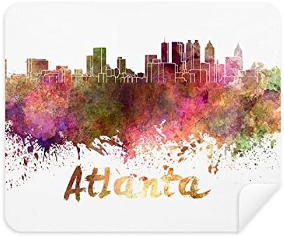 Atlanta Amerika Şehir Suluboya Temizlik Bezi Ekran Temizleyici 2 adet Süet Kumaş