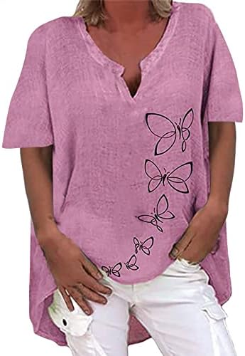 Temelleri Tee Kadın ShirtCottonShort SleeveCasualStylish Üst Gömlek Kısa Kollu Gömlek Kadın