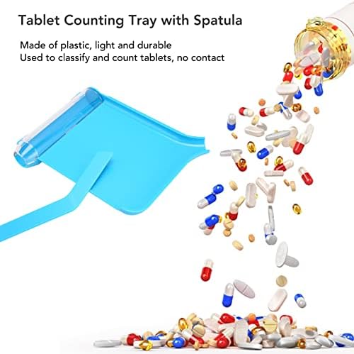 Spatulalı El Hapı Sayma Tepsisi, Küçük Spatulalı El Eczane Tezgahı Evde Hastane Kullanımı için Plastik Tablet Dağıtım