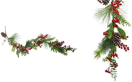 5ft Berry Çam ve Okaliptüs Yapay Noel Çelenk-Aydınlatılmamış-cc