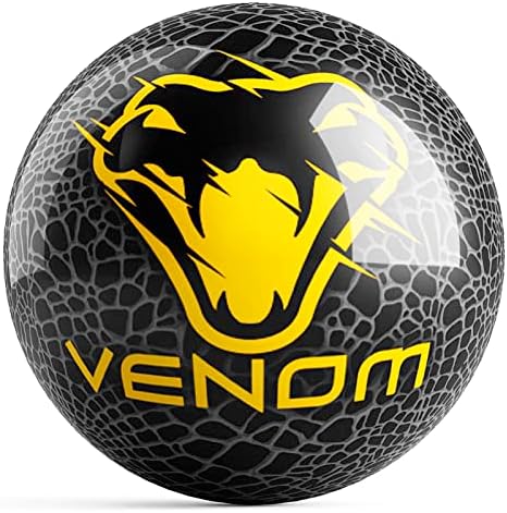 Topun Üzerinde Bowling Motiv Venom Yedek Bowling Topu Siyah / Altın - DELİKSİZ - Polyesterden Yapılmıştır