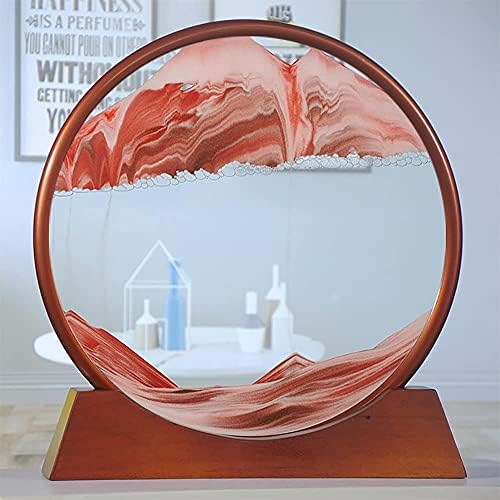 XIW Akan Kum Boyama, Yuvarlak Cam 3D Doğal Manzara Akan Kum Resim sevgililer Günü için Ev Süsleme