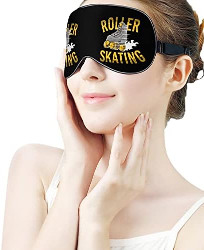 Paten Baskılı Uyku Göz Maskesi Yumuşak Körü Körüne Göz Kapağı Ayarlanabilir Kayış ile Gece Siperliği Seyahat Şekerleme