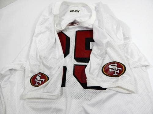 2002 San Francisco 49ers Jamal Robertson 25 Oyun Yayınlanan Beyaz Antrenman Forması-İmzasız NFL Oyunu Kullanılmış