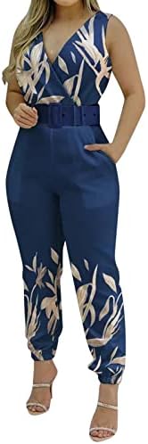 voplct Tulum Kadınlar için 2023 Yaz Kısa Kollu Tulum Uzun Pantolon Bel Elastik İpli Çapraz V Yaka Tulum