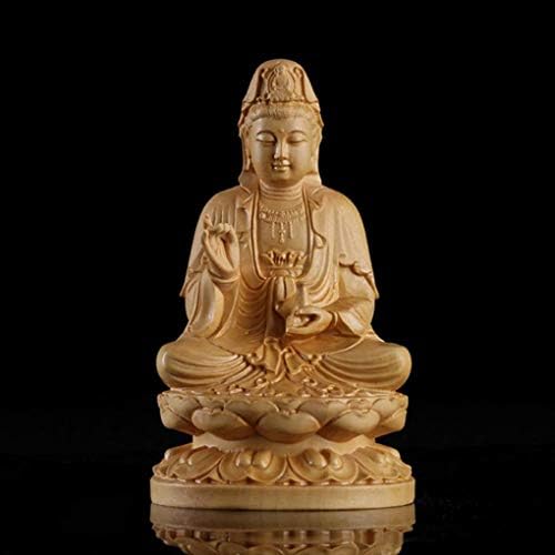 MYYINGBIN Şimşir Guanyin Üzerinde Oturan Lotus Süs Meditasyon Namaz Heykeli Heykelcik Merhamet Tanrıçası Budist, Büyük