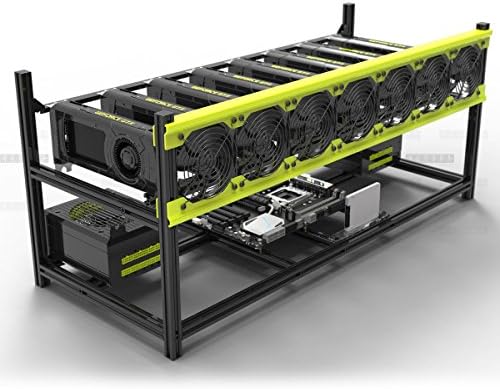 Veddha V3D 8-GPU Madencilik Durumda Alüminyum İstiflenebilir madencilik teçhizatı Açık Hava Çerçeve Kılıf ile Fan