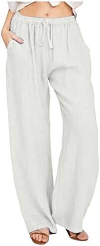 Streç Vintage Elastik Bel Pantolon Bayan Pop Cepler ile Yaz Pantolon Katı Uzun Spor Baggys Fil Pantolon