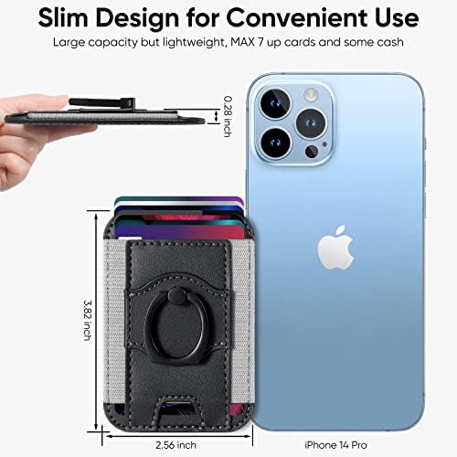 Kavrama ile Manyetik Kart Cüzdan Tutucu, Apple iPhone 14 Pro Max/14 Pro için Magsafe Cüzdan/14/13/12, MagSafe Deri