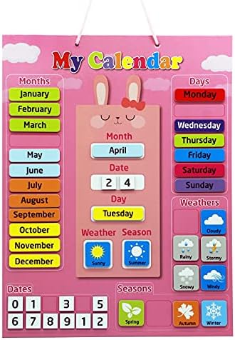 KikoSkool Kids Magnetic Calendar - İlk Günlük Manyetik Takvimim-Yeni Yürümeye Başlayan Çocuklar için Okul Öncesi Sınıf