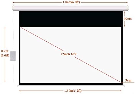 ZSEDP 72 inç 16:9 Elektrikli Projeksiyon Ekranı Mat Beyaz LED LCD Film motorlu projektör ekranı