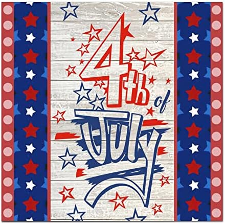 UTF4C Amerikan Ahşap Plak Bağımsızlık Günü Yurtsever 4 temmuz Rustik Ahşap İşareti 16 x 16 Baskılı Ahşap İşaretler