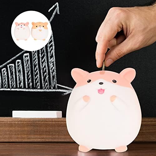 2 pcs Hamster Tasarrufu Pot Karikatür kumbara Reçine Para Pot Küçük Değişim Konteyner için Ev Dükkanı (Sarı, S Boyutu