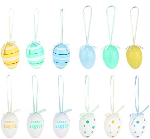 18 adet Yaratıcı DIY Paskalya Yumurtası Dekoratif Plastik Yumurta Kolye Parti Süslemeleri Ev Dekor Kutlama Partisi