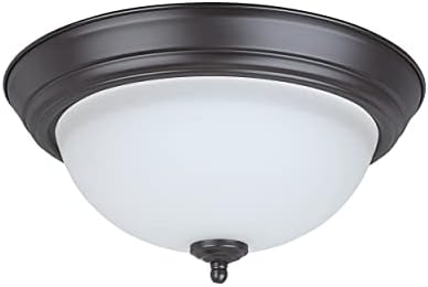 Aspen Yaratıcı 63017-21A LED Gömme Montaj tavan lambası fikstürü, Geçiş Tasarımı Bronz Kaplama, Buzlu Cam Gölge, 11
