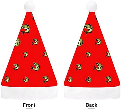 Bas Balıkçılık Komik Noel Şapka Noel Baba Şapkaları Kısa Peluş Beyaz Manşetleri Noel Tatil Partisi Dekorasyon Malzemeleri
