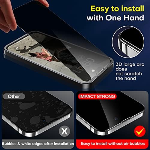 ImpactStrong gizlilik camı Ekran Koruyucu için iPhone 14 Pro Max [6.7 İnç] Anti-Scratch Temperli Cam Ekran Koruyucuları