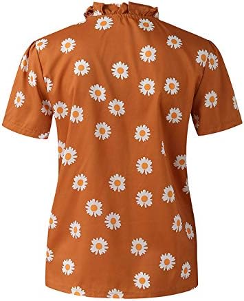 Gömlek Kadınlar için Moda Rahat Gevşek Fit Kısa Kollu Kravat boya T-Shirt Klasik Kare Boyun Hafif Yaz