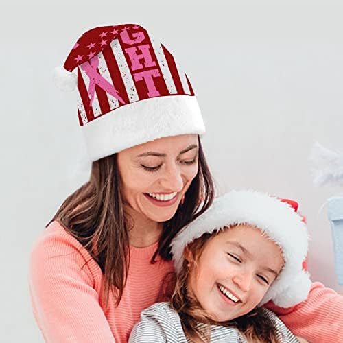 Mücadele Pembe Kurdele ABD Bayrağı Noel Şapkalar Toplu Yetişkin Şapkalar Noel Şapka Tatil için Noel Partisi Malzemeleri