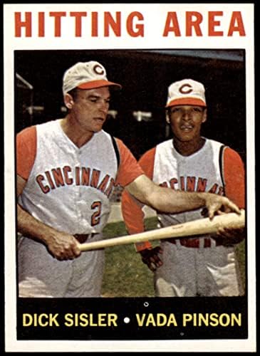 1964 Topps 162 İsabet Alanı Vada Pinson / Dick Sisler Cincinnati Kırmızıları (Beyzbol Kartı) NM Kırmızıları