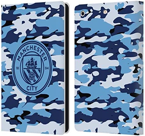 Kafa Çantası Tasarımları Resmi Lisanslı Manchester City Man City FC Mavi Ay Mono Rozeti Camou Deri Kitap Cüzdan Kılıf