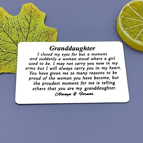 Torunu Kazınmış Cüzdan Kartı Büyükanne Büyükbaba Torunu Hediye kartından ilham verici hediye Torunu için en iyi Doğum