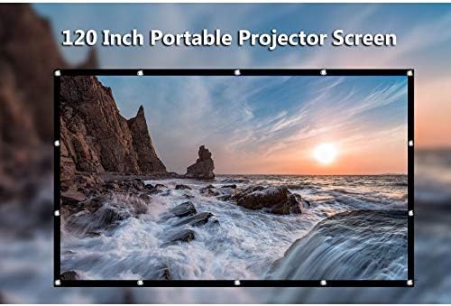 WFJDC projeksiyon perdesi 133/120/100 İnç 16: 9 Katlanabilir Taşınabilir Beyaz Kumaş Malzeme 4K Full HD Projektör