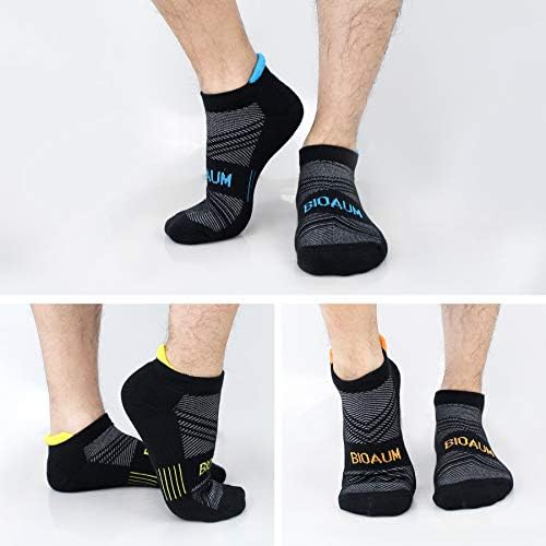 BIOAUM Yastıklı erkek Ayak Bileği Çorap Boyutu 10-13, 6 Pairs Pamuk Atletik Spor Nefes Düşük Kesim Çorap Koşu için
