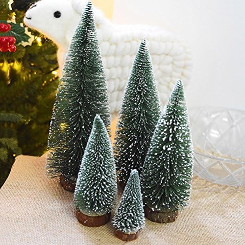 VALICLUD Mini Buzlu Masa Noel çam ağacı Ahşap Taban ile noel ev partisi dekorasyonu Süsler-25 cm Noel için