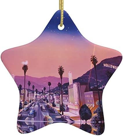 Noel Ağacını Süslemek için Eski Hollywood 2022 Noel Seramik Kolye