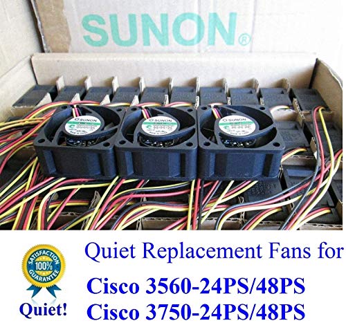 Cisco C3560-24PS/48PS C3750-24PS/48PS için Uyumlu 3 Paket Soğutma Sessiz Yedek Fanlar