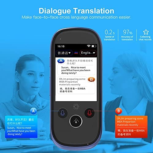 WETYG K1 Pro Akıllı Ses Çevirmen Cihazı ile 2.4 İnç Dokunmatik Ekran WiFi / Hotspot Bağlantısı / Çevrimdışı Destek