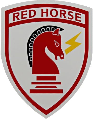 ABD Hava Kuvvetleri İnşaat Mühendisi Kırmızı At Temizle Çıkartması