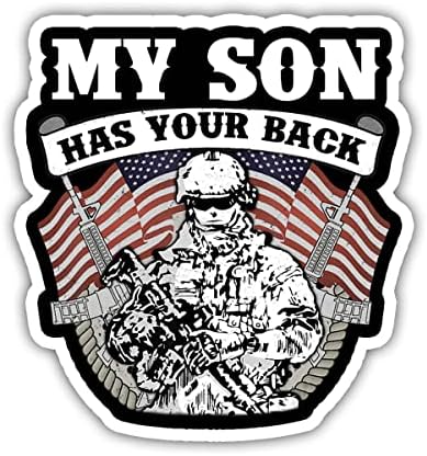 3 Adet/paket - Oğlumun Arka Etiketi Var, Askeri Amerikan Bayrağı Silah Asker Gurur Çıkartmalar Dizüstü Su Şişesi Telefon