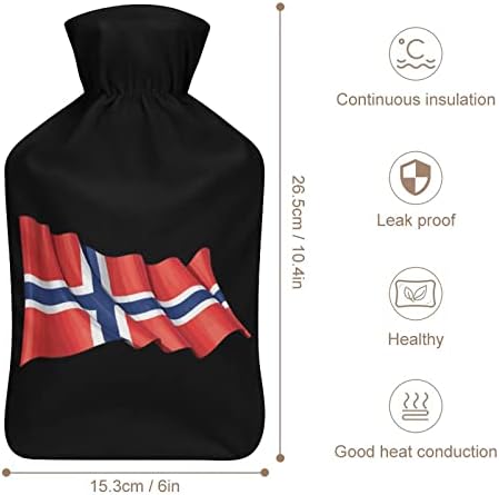 Norveç Bayrağı Sıcak Su kapaklı şişe Sevimli Kauçuk Sıcak Su Torbası Sıcak Su Şişesi Yatak Kanepe için
