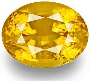 Divya Shakti 7.25 Karat Sarı Safir Taş (Pukhraj / Jüpiter Taşı) 100 % Orijinal Sertifikalı Şifa Taş AAA Kalite