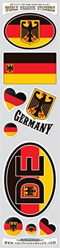 Araba Krom Çıkartmaları STS-Alman Almanya 9 Çıkartmalar Set Alman Deutschland Bayrağı Çıkartmaları Tampon sticker