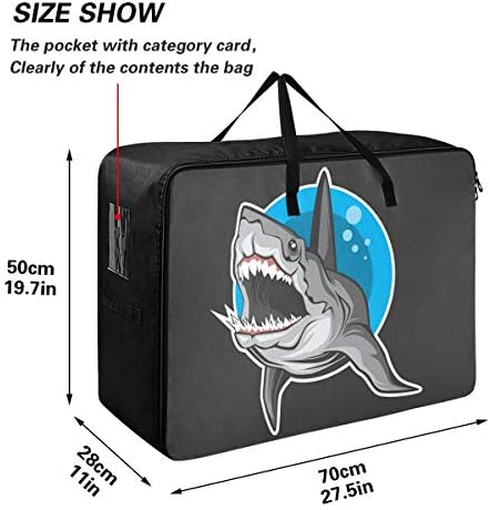 Yatak altı Büyük Kapasiteli saklama çantası-Köpekbalığı Yorgan Giyim Organizatör Dekorasyon Katlanır Fermuar Hareketli