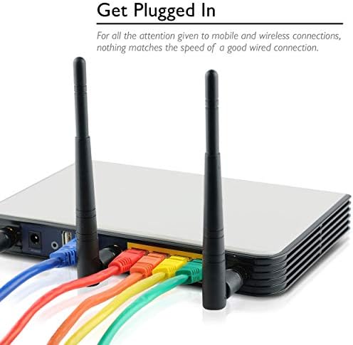 GearIT 100'lü Paket, Cat5e Ethernet Ara Kablosu 1 Ayak Takılmayan RJ45 Bilgisayar LAN Ağ Kablosu, Siyah