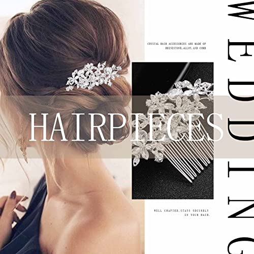 Olbye Düğün Saç Tarak Taklidi saç aksesuarları Gelin Saç Parçaları Çiçek Gelin Saç Klipleri Gümüş Kristal Başlığı