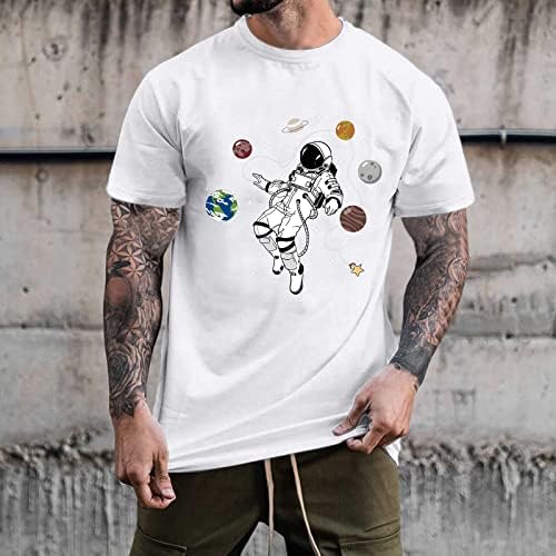 Erkek Uzay Gezegen Üstleri Gençler Kısa Kollu O-Boyun T-Shirt Günlük Rahat Gömlek Tees Kazak Bluz Kazak